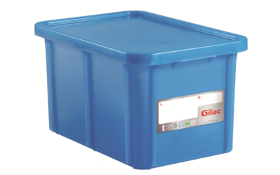 Bac alimentaire 55l + couvercle -bleu 600x400x356mm