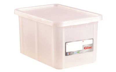 Bac alimentaire 55l+ couvercle -blanc 600x400x356 mm