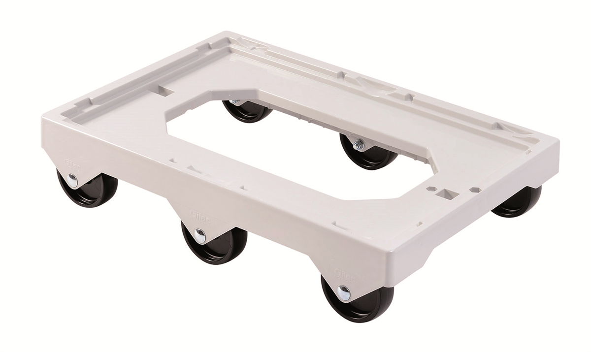 Socle rouleur 6 roues pivotantes blanc 613x414x135mm