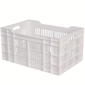 Caisse ajourée blanche 50 l - 600x400 mm