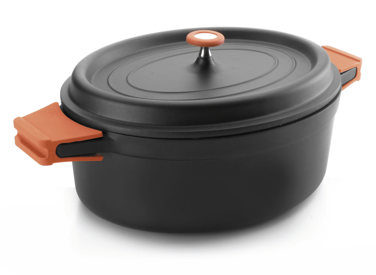 Cocotte ovale 3,5 l - fonte aluminium noir 26x20 cm
