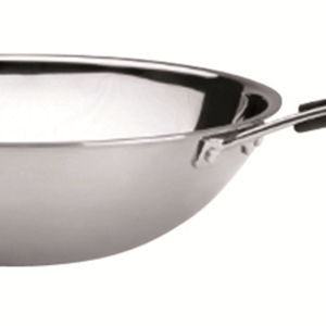 Poêle wok ø 36 cm - 5,5 l - inox - trimétal