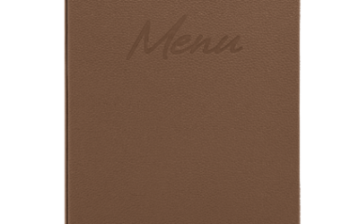 Carte-menu – marron clair – format a4 – signature