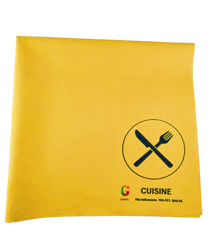 Lavette haccp imprimée – jaune – surface vitrée