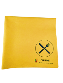 Lavette haccp imprimée - jaune - surface vitrée